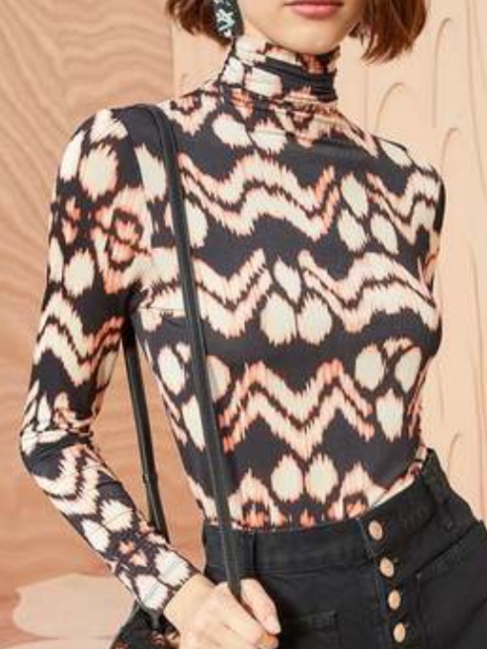 Ulla Johnson Aurelia Turtleneck High-Neck Long-Sleeve Semi Sheer Top Size Small